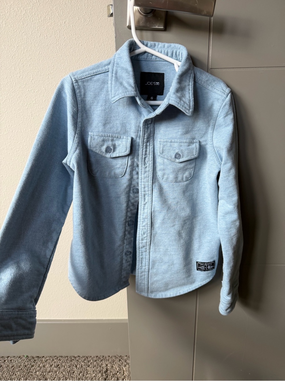 Joe's Jeans Dusty Blue Pullover with Logo Patch